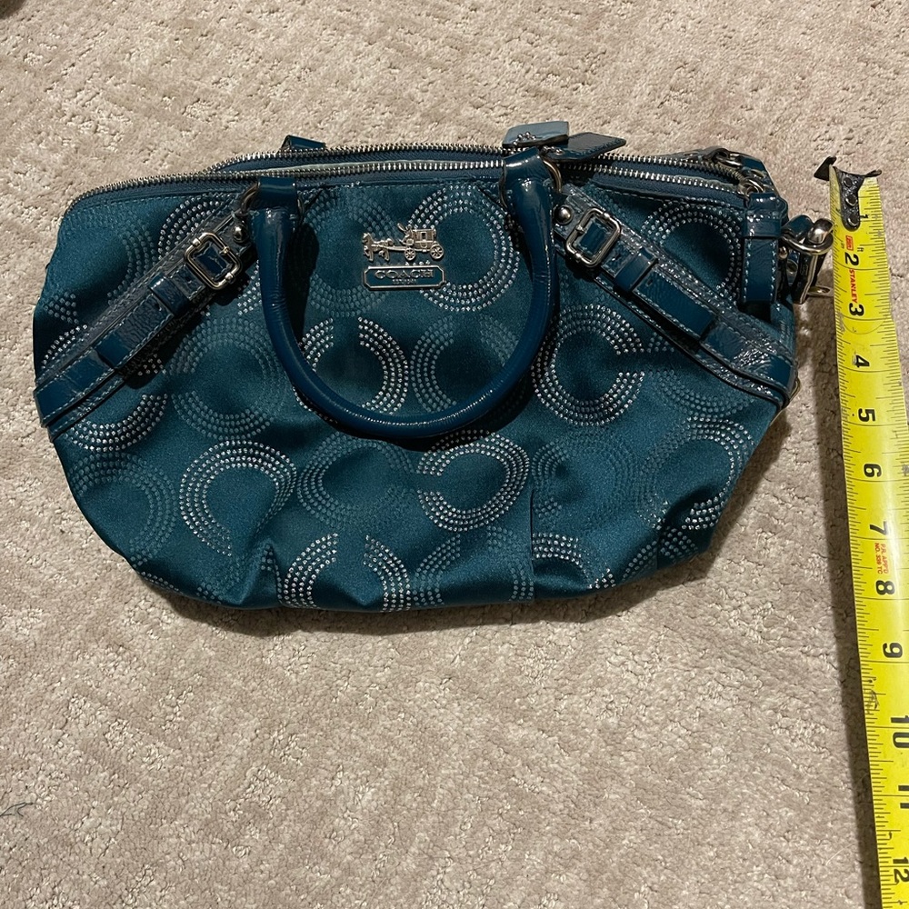 Teal coach purse